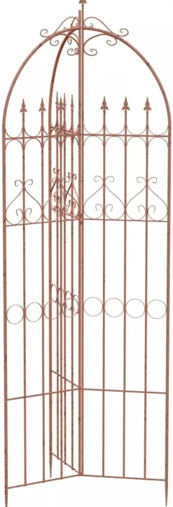 Buer, Spalier, Lysthuse Uden Tag^Flowton Antique Style Metal Garden Trellis - Brown, Robust and Durable for Climbing Plants, Easy Assembly