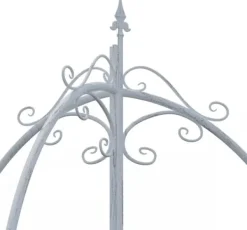 Buer, Spalier, Lysthuse Uden Tag^Flowton Metal Trellis for Climbing Plants & Flower Beds - Antique White, Partially Assembled, 70x70x234 cm