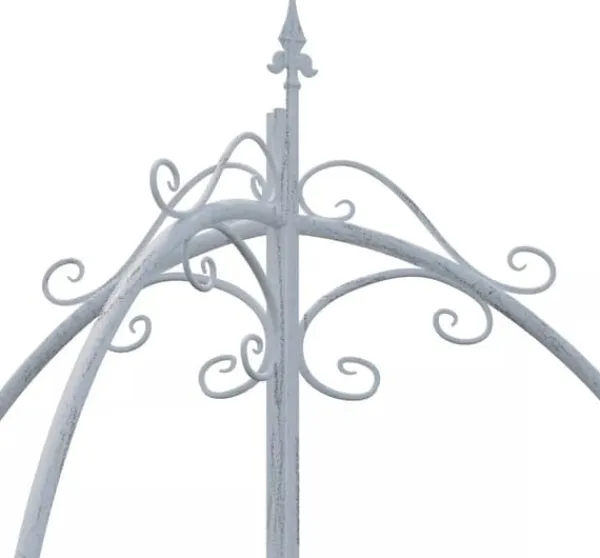 Buer, Spalier, Lysthuse Uden Tag^Flowton Metal Trellis for Climbing Plants & Flower Beds - Antique White, Partially Assembled, 70x70x234 cm