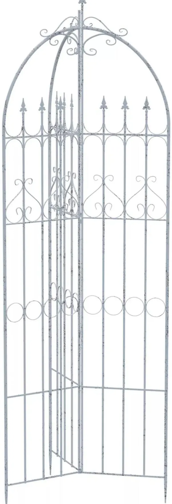Buer, Spalier, Lysthuse Uden Tag^Flowton Metal Trellis for Climbing Plants & Flower Beds - Antique White, Partially Assembled, 70x70x234 cm