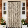Discount Flueforhæng i blødt chenille - Insektgardin | Farve: Beige og brun | Størrelse: 118x220 cm Insektmiddel & Dyreafvisende Middel