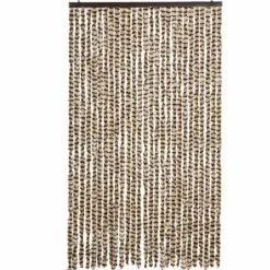 Discount Flueforhæng i blødt chenille - Insektgardin | Farve: Beige og brun | Størrelse: 118x220 cm Insektmiddel & Dyreafvisende Middel