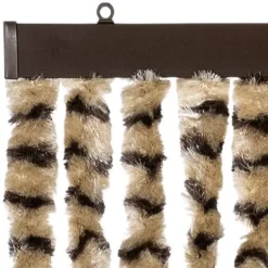 Discount Flueforhæng i blødt chenille - Insektgardin | Farve: Beige og brun | Størrelse: 118x220 cm Insektmiddel & Dyreafvisende Middel