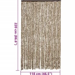 Discount Flueforhæng i blødt chenille - Insektgardin | Farve: Beige og brun | Størrelse: 118x220 cm Insektmiddel & Dyreafvisende Middel