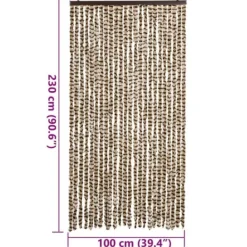 Insektmiddel & Dyreafvisende Middel^Flueforhæng i chenille - Dørgardin til insektbeskyttelse | Farve: Beige og Brun | Størrelse: 100x230 cm