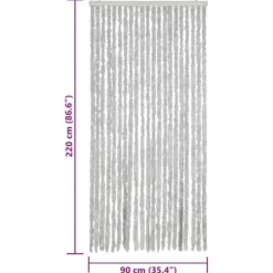 Flueforhæng i chenille - Dørgardin | Størrelse: 90x220 cm | Farve: Grå Insektmiddel & Dyreafvisende Middel