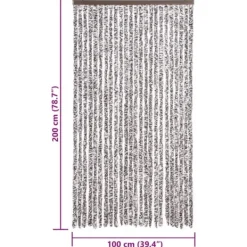 Insektmiddel & Dyreafvisende Middel^Flueforhæng i chenille - Dørgardin til insektbeskyttelse | Farve: Brun og Beige | Størrelse: 100x200 cm