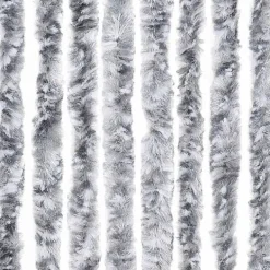 New Flueforhæng i chenille - Dørgardin 100x200 cm | Farve: Grå/Hvid Insektmiddel & Dyreafvisende Middel