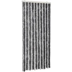 Clearance Flueforhæng i chenille - Insektgardin til døre | Størrelse: 90x200 cm | Farve: Grå og sort Insektmiddel & Dyreafvisende Middel