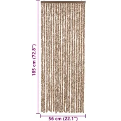 Insektmiddel & Dyreafvisende Middel^Flueforhæng i chenille - Insektgardin | Farve: Beige og mørkebrun | Størrelse: 56x185 cm