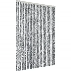 Insektmiddel & Dyreafvisende Middel^Flueforhæng i chenille - Insektgardin | Størrelse: 1118x220 cm | Farve: Grå, Sort-Hvid