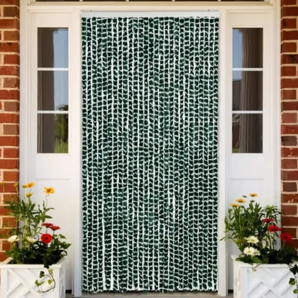 Best Flueforhæng i chenille - Insektgardin | Farve: Grøn/Hvid | Størrelse: 118x220 cm Insektmiddel & Dyreafvisende Middel