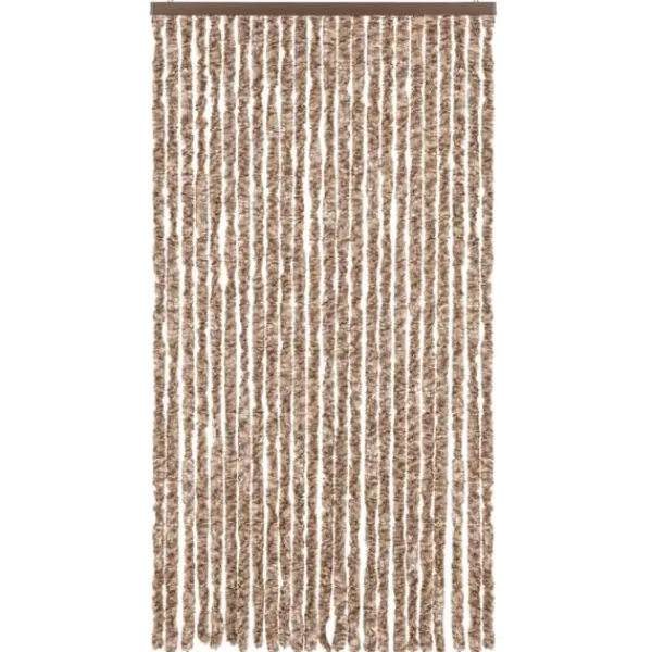 Best Flueforhæng i chenille - Insektgardin til dør | Farve: Beige og mørkebrun | Størrelse: 100x200 cm Insektmiddel & Dyreafvisende Middel