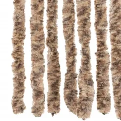 Best Flueforhæng i chenille - Insektgardin til dør | Farve: Beige og mørkebrun | Størrelse: 100x200 cm Insektmiddel & Dyreafvisende Middel
