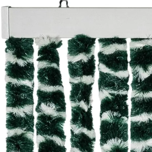 Flueforhæng i chenille - Insektgardin | Farve: Grøn og Hvid | Størrelse: 100x200 cm Insektmiddel & Dyreafvisende Middel