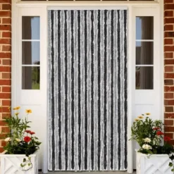 Insektmiddel & Dyreafvisende Middel^Flueforhæng 100x220 cm - Insektgardin i chenille | Farve: Grå/Svarte