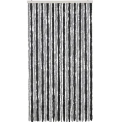Insektmiddel & Dyreafvisende Middel^Flueforhæng 100x220 cm - Insektgardin i chenille | Farve: Grå/Svarte