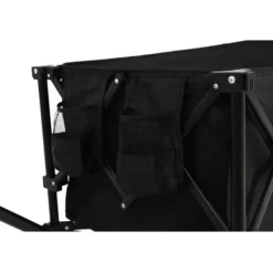 Haveværktøj^Foldbar ekstra rummelig trolley med terrængående hjul, 300L kapacitet og drikkeholder – kapacitet til 100 kg – sort