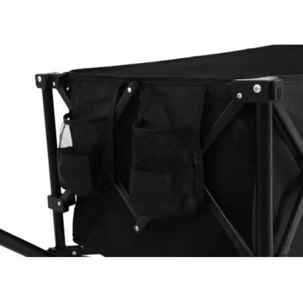 Haveværktøj^Foldbar ekstra rummelig trolley med terrængående hjul, 300L kapacitet og drikkeholder – kapacitet til 100 kg – sort