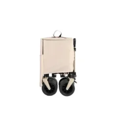 New Foldbar havevogn med 100 kg kapacitet, robust 300L transportvogn med store terrængående hjul og drikkeholder - beige Haveværktøj