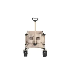New Foldbar havevogn med 100 kg kapacitet, robust 300L transportvogn med store terrængående hjul og drikkeholder - beige Haveværktøj