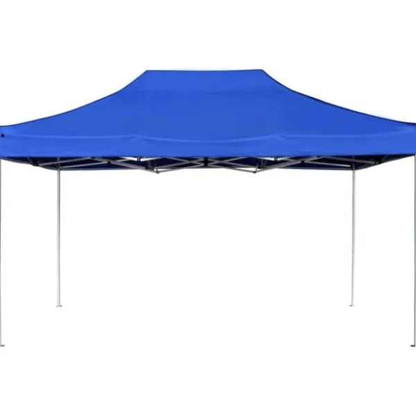 Telte & Lysthuse^Foldbart festtelt aluminium - Professionelt partytelt | Størrelse: 4,5x3 m | Farve: Blå