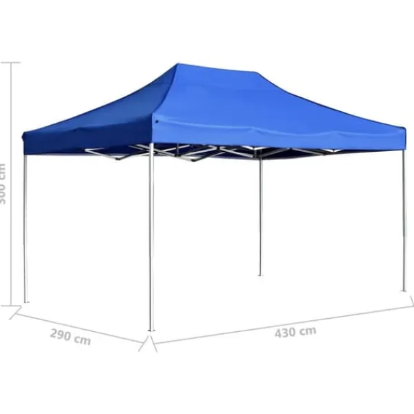 Telte & Lysthuse^Foldbart festtelt aluminium - Professionelt partytelt | Størrelse: 4,5x3 m | Farve: Blå