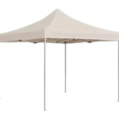 Telte & Lysthuse^Foldbart festtelt i aluminium - Elegant cremefarvet design | Størrelse: 2x2 m