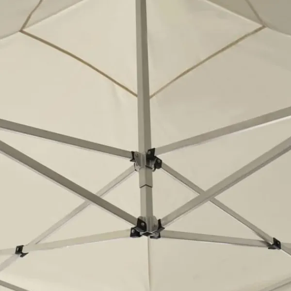 Telte & Lysthuse^Foldbart festtelt i aluminium - Elegant cremefarvet design | Størrelse: 2x2 m