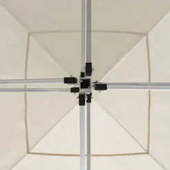 Telte & Lysthuse^Foldbart festtelt i aluminium - Elegant cremefarvet design | Størrelse: 2x2 m