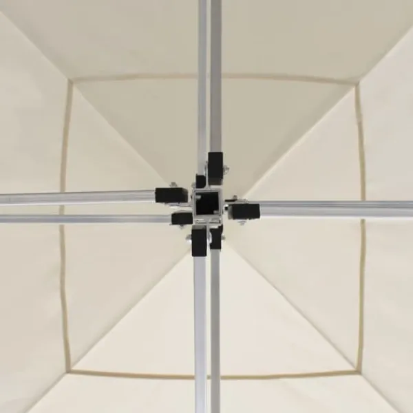 Telte & Lysthuse^Foldbart festtelt i aluminium - Elegant cremefarvet design | Størrelse: 2x2 m