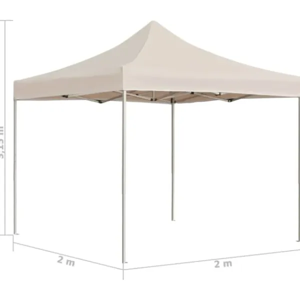 Telte & Lysthuse^Foldbart festtelt i aluminium - Elegant cremefarvet design | Størrelse: 2x2 m