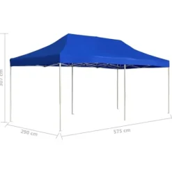 Foldbart festtelt i aluminium - Professionelt partytelt | Farve: Blå | Størrelse: 6x3 m Telte & Lysthuse