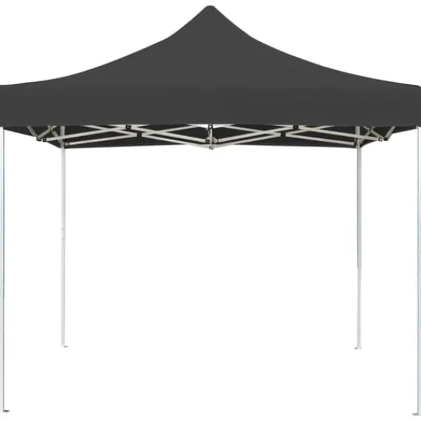 Telte & Lysthuse^Foldbart festtelt i aluminium - Professionelt design | Farve: Antracitgrå | Størrelse: 2x2 m
