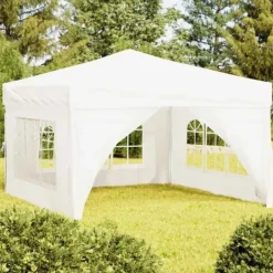 Telte & Lysthuse^Foldbart festtelt med sidevægge - 3x3 m | Farve: Hvid