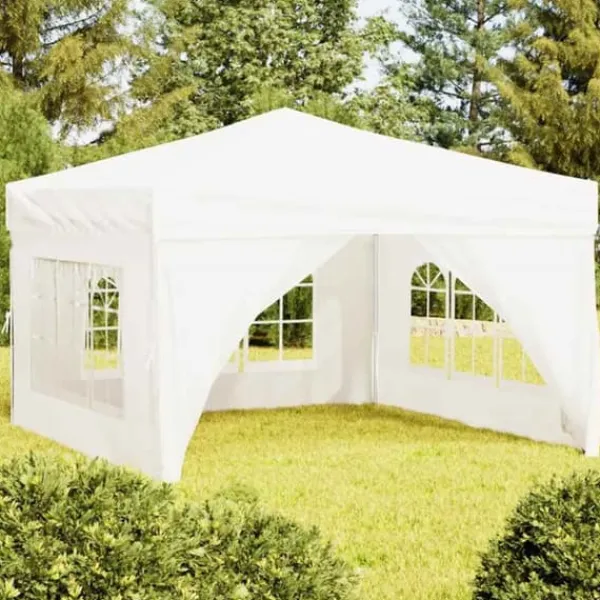 Telte & Lysthuse^Foldbart festtelt med sidevægge - 3x3 m | Farve: Hvid