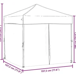 Telte & Lysthuse^Foldbart festtelt med sidevægge - 2x2 m | Farve: Antracitgrå