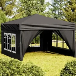 Telte & Lysthuse^Foldbart festtelt med sidevægge - 2x2 m | Farve: Sort