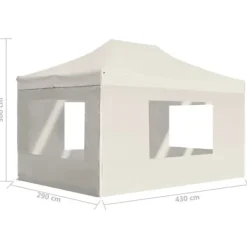 Foldbart festtelt med vægge - 4,5 x 3 m | Farve: Creme Telte & Lysthuse