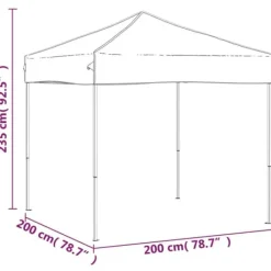 Telte & Lysthuse^Foldbart festtelt 2x2 m - UV-resistent og vandafvisende | Farve: Creme