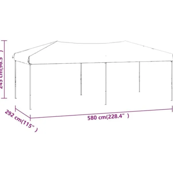 Telte & Lysthuse^Foldbart festtelt 3x6 m - UV-resistent og vandafvisende | Farve: Antracitgrå