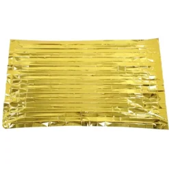 Sale Foldbart PET-aluminiseret film termisk nødtæppe - Bærbart overlevelsesudstyr til camping og udendørsaktiviteter - Guld, 210 cm x 160 cm Beredskabsplaner