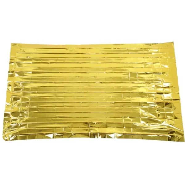 Sale Foldbart PET-aluminiseret film termisk nødtæppe - Bærbart overlevelsesudstyr til camping og udendørsaktiviteter - Guld, 210 cm x 160 cm Beredskabsplaner
