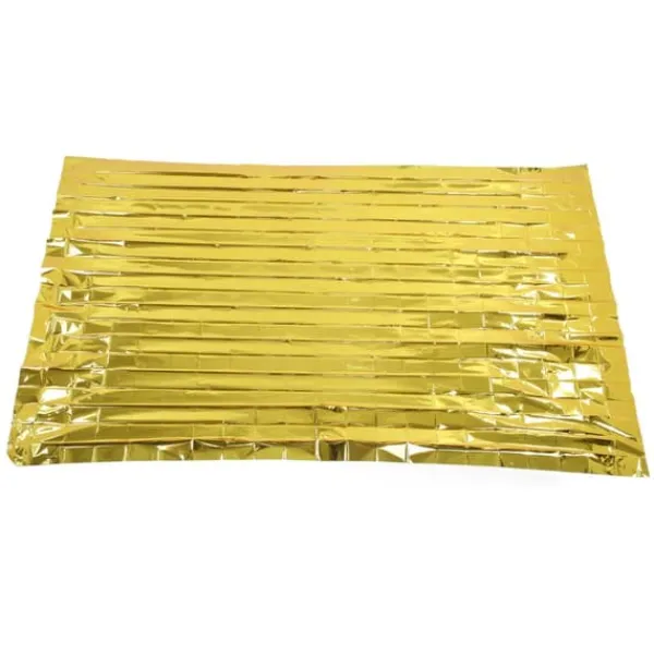 Sale Foldbart PET-aluminiseret film termisk nødtæppe - Bærbart overlevelsesudstyr til camping og udendørsaktiviteter - Guld, 210 cm x 160 cm Beredskabsplaner