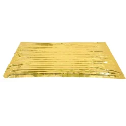 Sale Foldbart PET-aluminiseret film termisk nødtæppe - Bærbart overlevelsesudstyr til camping og udendørsaktiviteter - Guld, 210 cm x 160 cm Beredskabsplaner