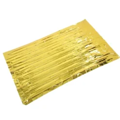 Sale Foldbart PET-aluminiseret film termisk nødtæppe - Bærbart overlevelsesudstyr til camping og udendørsaktiviteter - Guld, 210 cm x 160 cm Beredskabsplaner