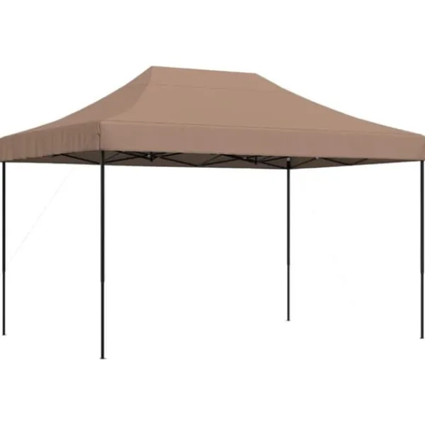 Telte & Lysthuse^Foldbart pop op-festtelt - Ideelt til udendørs begivenheder | Farve: Brun | Størrelse: 410x279x315 cm