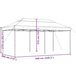 Discount Foldbart pop up-festtelt - Ideelt til udendørs begivenheder | Farve: Beige | Størrelse: 580x292x315 cm Telte & Lysthuse