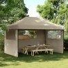 New Foldbart pop up-festtelt med 3 sidevægge - Gråbrun | Størrelse: 300x300 cm Telte & Lysthuse