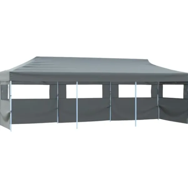 Outlet Foldbart pop up-festtelt med 5 sidevægge - UV-bestandigt og vandafvisende | Farve: Antracitgrå | Størrelse: 870x291x315 cm Telte & Lysthuse